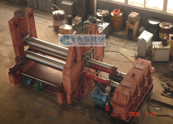 Three Roller Level Down Type Plate Roll Bending Machine With Pre Bending