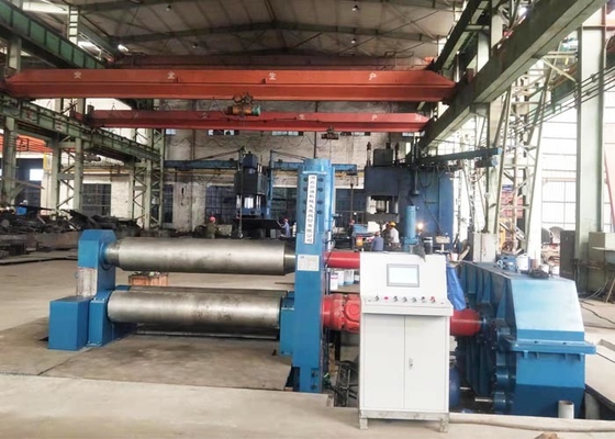 60mm Thickness Plate Bending Machine Hydraulic Symmetrical 3 Rolls PLC